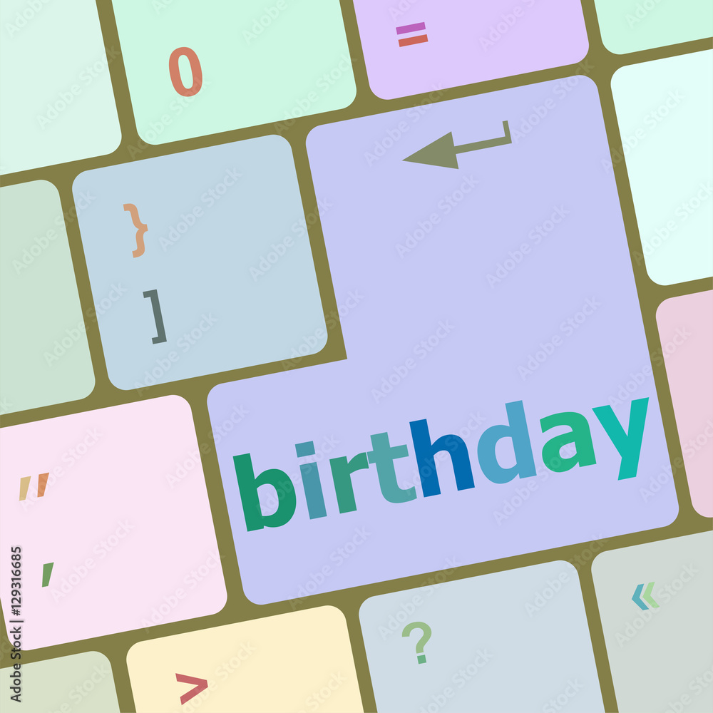 Poster call some party fun with the computer button birthday