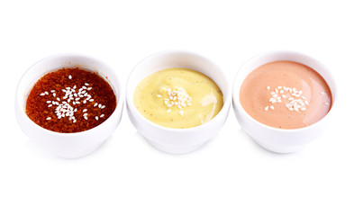 Mix sauce dressing isolated on white background