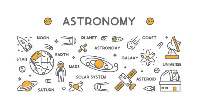 Vector line web concept for astronomy
