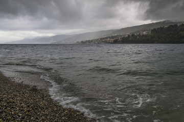 Gloomy and stormy seascape in Croatia 