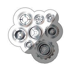 Gears icon. Cog circle wheel machine part and technology theme. Isolated design. Vector illustration