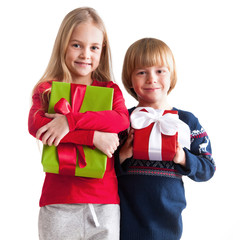 Children with gifts