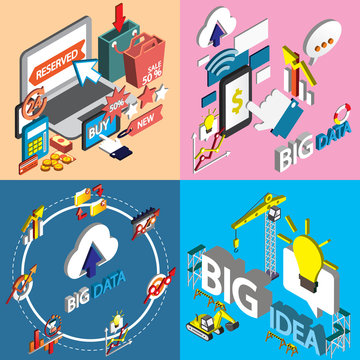 illustration of info graphic business set concept in isometric 3d graphic