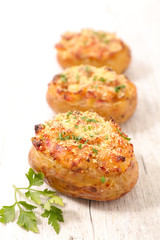 baked potato with bacon and cheese