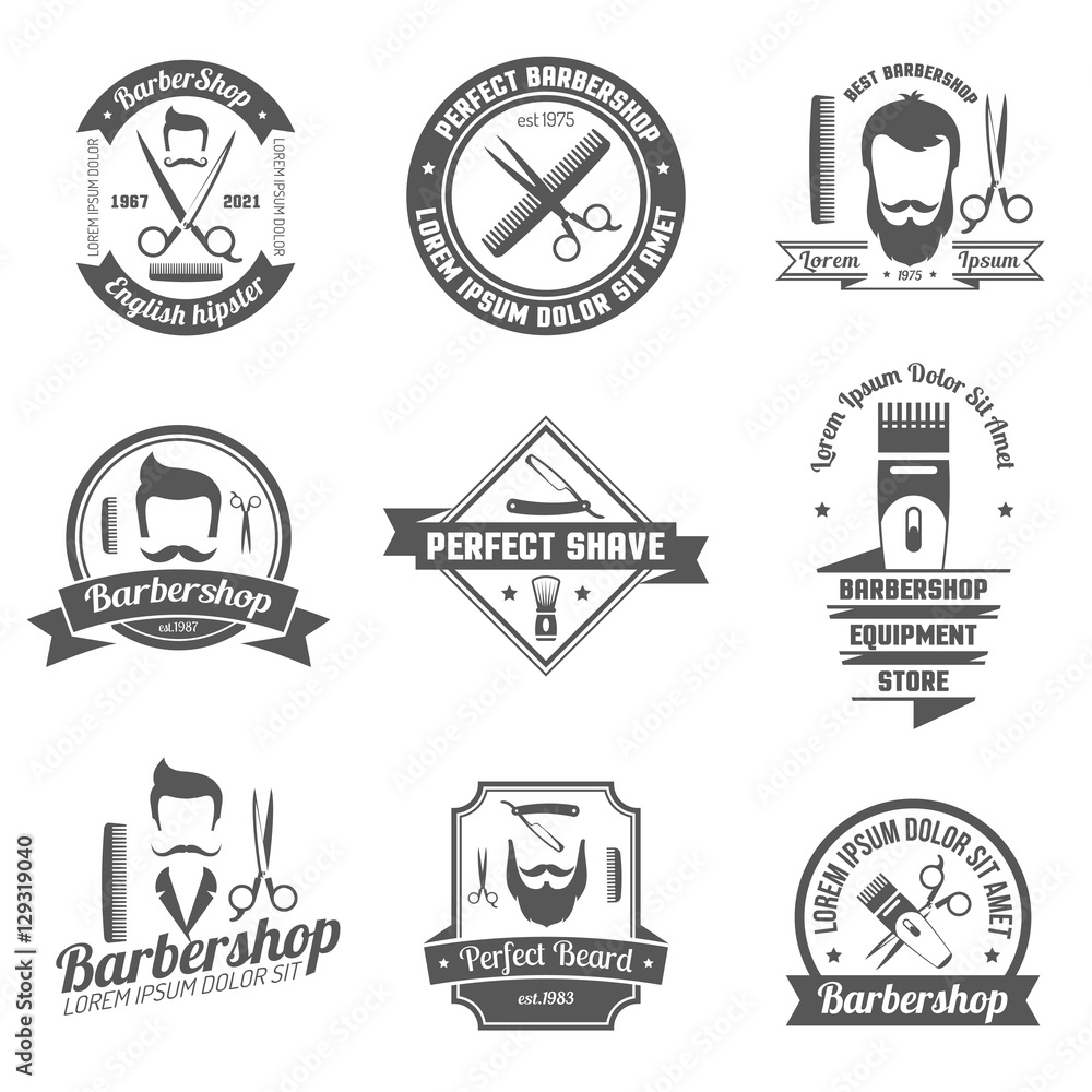 Canvas Prints barber shop emblem