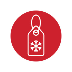 price tag season winter sale label with snowflake line white icon