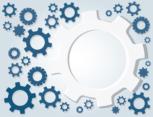 Gears wheel and space background