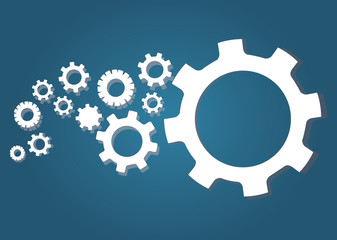 Gears wheel and space background