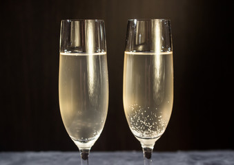 two glasses of champagne