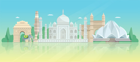  India Architectural Skyline Poster