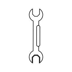Wrench icon. Tool instrument repair and construction theme. Isolated design. Vector illustration