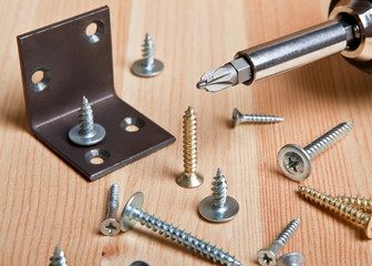 A screwdriver with a fastener