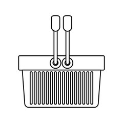 Shopping basket icon. Commerce market store and shop theme. Isolated design. Vector illustration