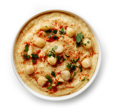 Bowl of homemade hummus