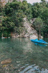 Obraz na płótnie Canvas Lonely kayak in the canyon Goynuk
