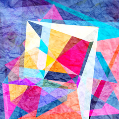 Fototapeta premium Abstract watercolor geometric background