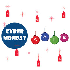 Cyber monday background . Sale concept. Vector illustration