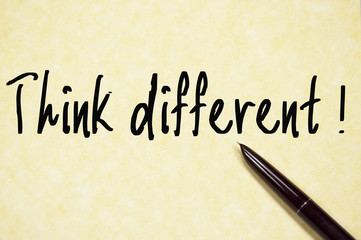think different text write on paper