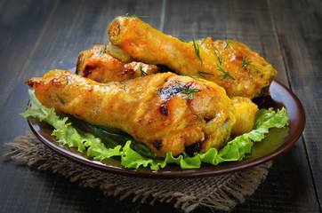 Roasted chicken drumsticks