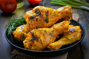 Roasted chicken drumsticks