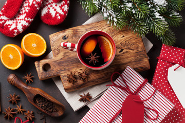 Christmas mulled wine and ingredients © evgeeenius