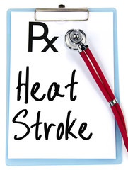 heat stroke text write on prescription