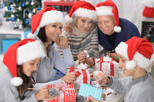 Family Celebrating Chrismas