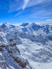 Fototapeta na wymiar Alps, view from the top of Mt. Titlis in Switzerland