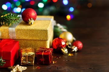 Christmas composition with lights