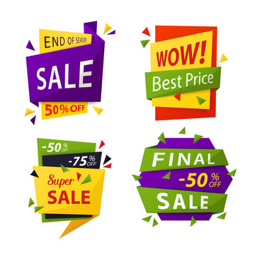 Sale tag or vector labels for price discount