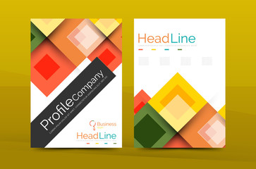 Set of front and back a4 size pages, business annual report design templates