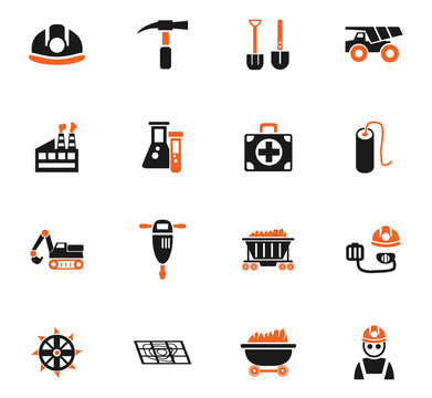 coal industry icon set