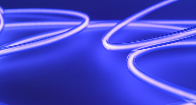 Blue glowing neons conception