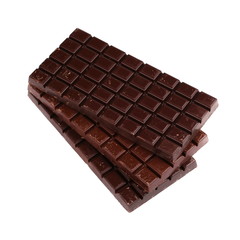chocolate bars isolated on white background