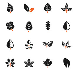 leaves icon set