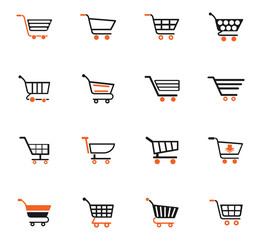 shopping cart icon set