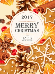 Christmas card with mulled wine ingredients