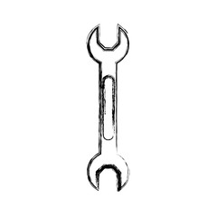 Wrench icon. Tool instrument repair and construction theme. Isolated design. Vector illustration
