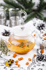 Tea with sea-buckthorn berries