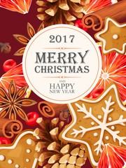 Christmas card with mulled wine ingredients