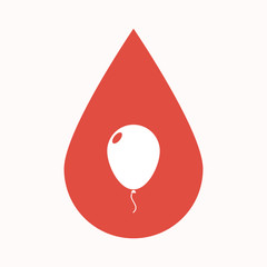 Isolated blood drop with a balloon