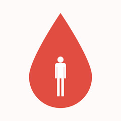 Isolated blood drop with a male pictogram