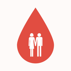 Obraz premium Isolated blood drop with a heterosexual couple pictogram