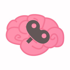 Isolated brain with a toy crank