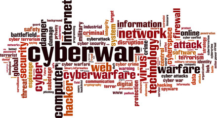 Cyberwar word cloud concept. Vector illustration