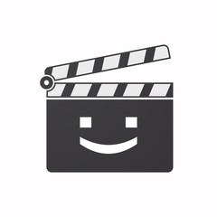 Isolated clapper board with a smile text face