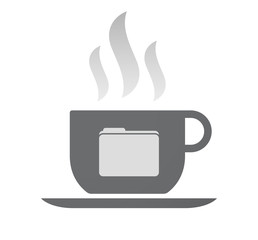 Isolated coffee cup with a folder