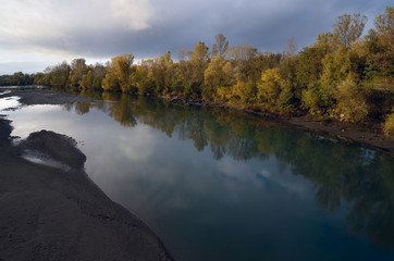 Autumn lake in Caucasus