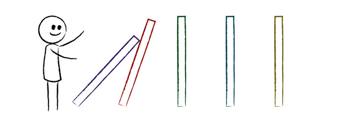 Person wirft Dominostein um