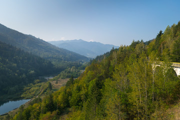 Fototapeta na wymiar Bicaz lake, Ceahlau massif, Eastern Carpathians Mountains, Moldova, Romania